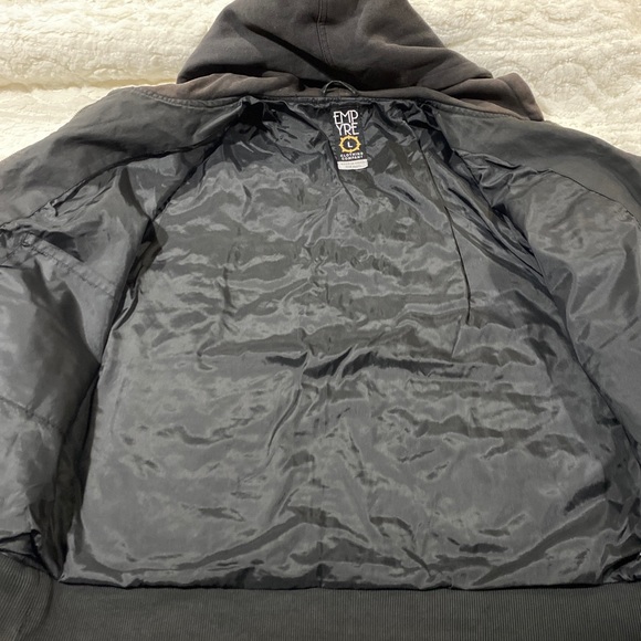Empyre Surplus Y2K black hooded utility jacket size Large - Picture 7 of 15